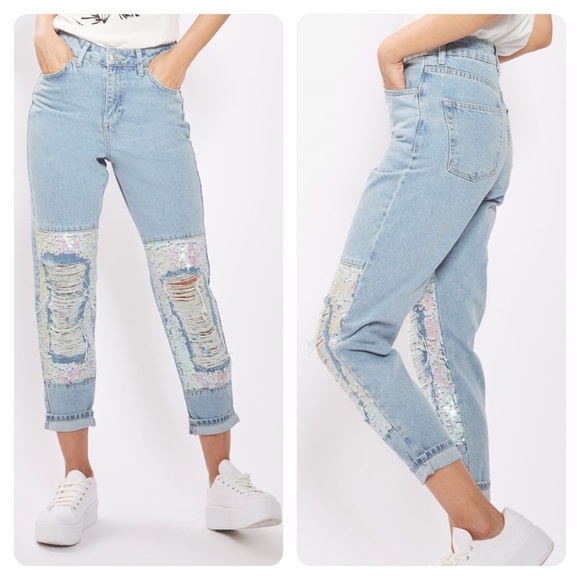 shredded mom jeans